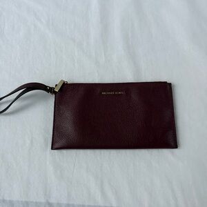 Michael Kors Burgundy Leather Wristlet